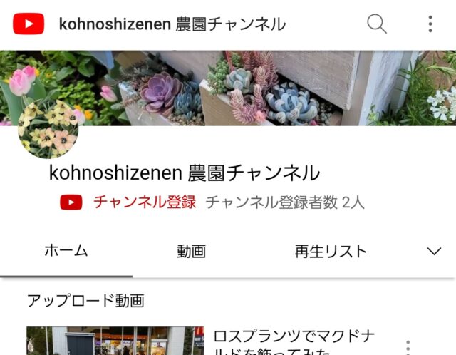 YouTube「kohnoshizenen農園チャンネル」